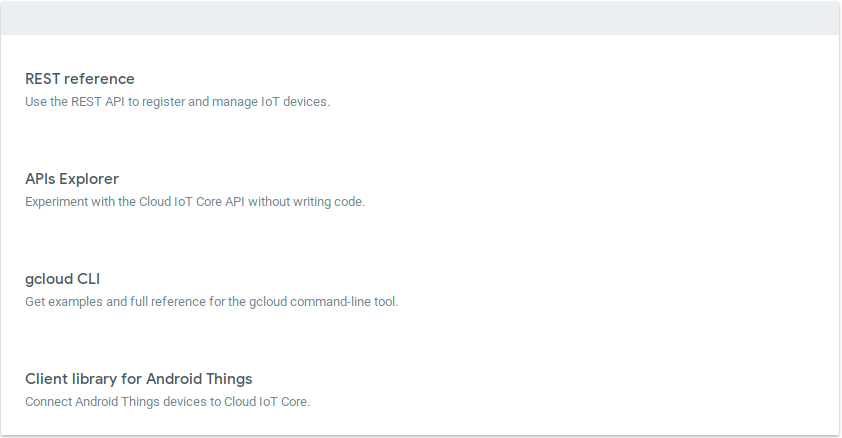  Google IoT Core APIs 
