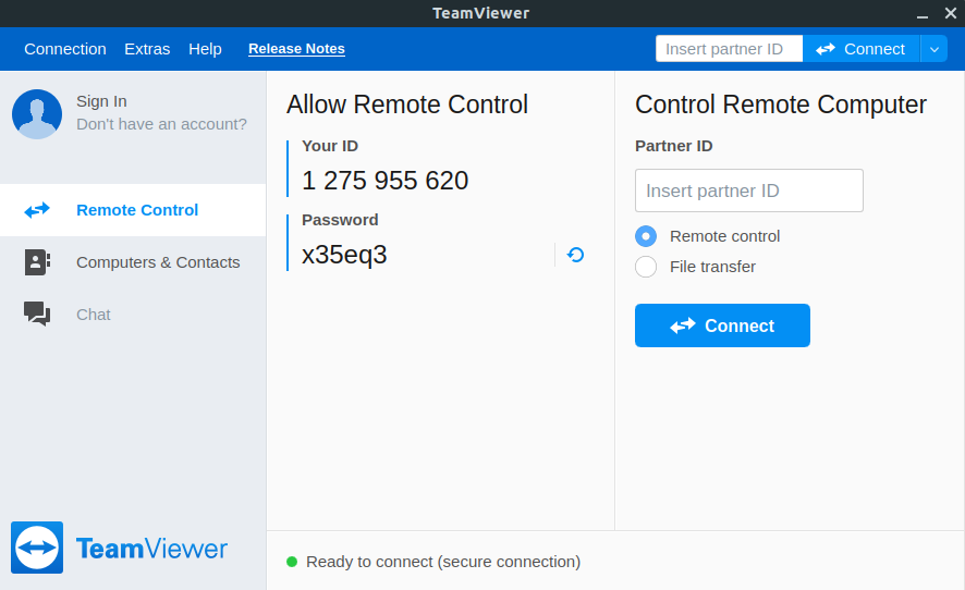 teamviewer account sign up